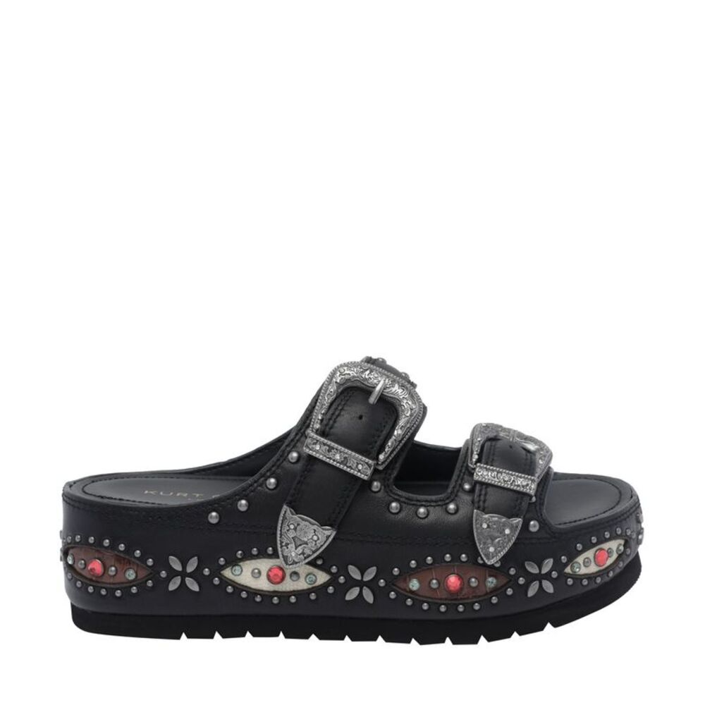 Kurt Geiger Women Western Buckle Platform Sandals
